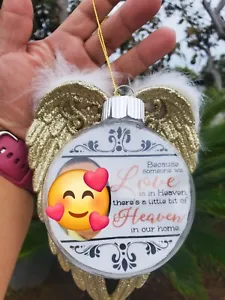 Memorial Christmas Ornaments With Glitter Wings New - Picture 1 of 1