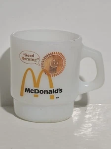 Vintage McDonald's Milk Glass Mug - Anchor Hocking Fire King USA Coffee Cup - Picture 1 of 4