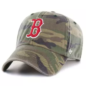Boston Red Sox '47 Brand Camo Clean Up Adjustable Dad Hat - Picture 1 of 2