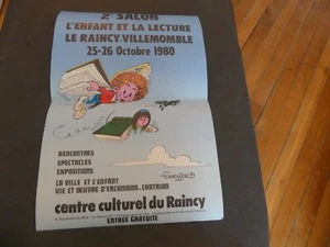 AFFICHE POSTER  SALON ENFANT ET LECTURE LE RAINCY-VILLEMOMBLE 1980 FOURNIER - Picture 1 of 1