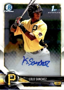 LOLO SANCHEZ 2018 BOWMAN CHROME 1st RC ROOKIE on card AUTO !! π₯ PIRATES - Picture 1 of 2