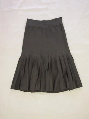 Sonia Rykiel Black Wool/Cashmere Fitted Skirt with Hem Pleats, Women's 40, Italy - Image 1 of 4