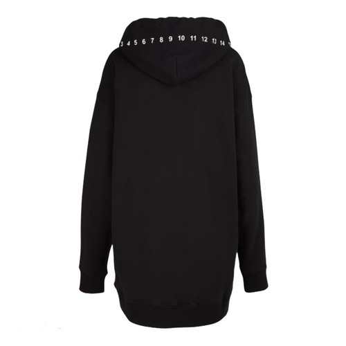 Felpa con cappuccio con logo oversize Maison Margiela nera taglia S