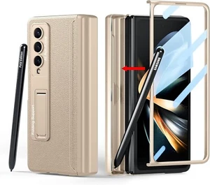 Samsung Galaxy Z Fold 4 Case, Built in Hidden S Pen Holder, black/gold - Picture 1 of 3