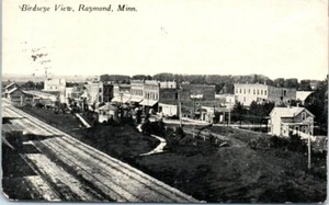 1910s MN Postcard Birdseye View Of Raymond Minnesota Aerial Town - Picture 1 of 2