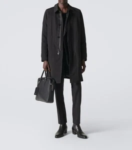 TOM FORD MICRO FAILLE RAINCOAT BLACK SIZE 48 ITALY - Picture 1 of 24