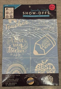 NEW Show-Offs Specialty Stencils TEACHERS Theme Adhesive Flex Reusable - Picture 1 of 3