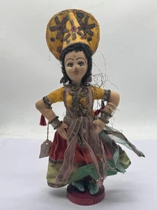 VINTAGE INDIAN HANDMADE DOLL TRADITIONAL CLOTH COSTUME CULTURAL FIGURINE - Bild 1 von 9