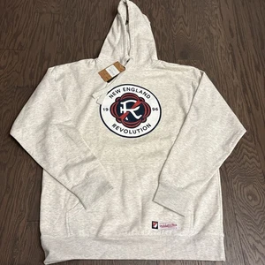 NWT Mitchell & Ness MLS Slammin New England Revolution Logo Hoodie Sweatshirt XL - Picture 1 of 12