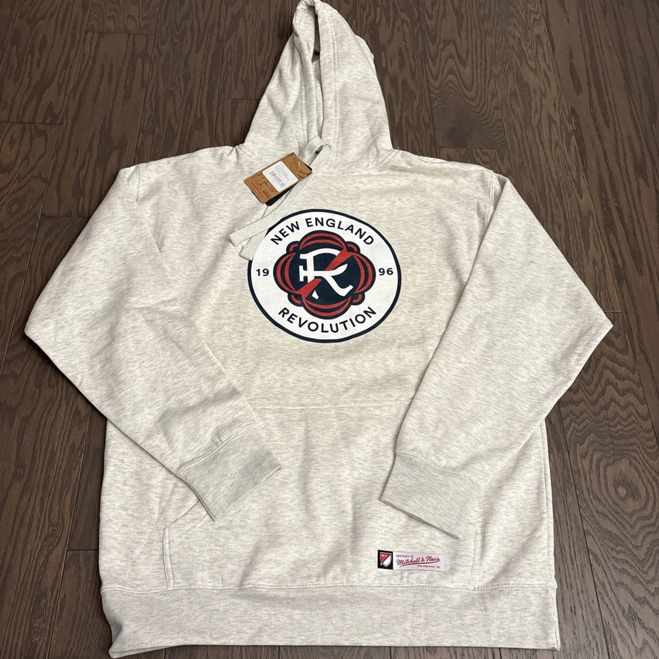NWT Mitchell & Ness MLS Slammin New England Revolution Logo Hoodie Sweatshirt XL - Image 1 of 4