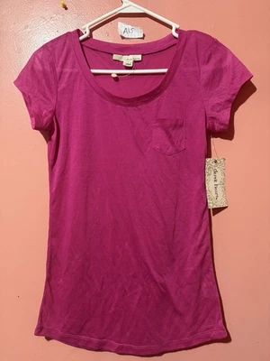 Derek Heart Mujer Camiseta M Mediana Rosa Manga Corta Camiseta Transparente Nueva Foto 1 de 4