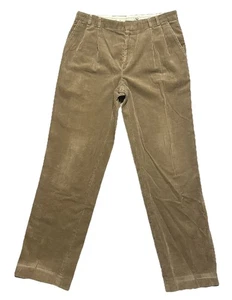 Eddie Bauer Corduroy Pants Men 36 (34x32) Beige Vintage 90s Pleated Hook & Eye - Picture 1 of 7