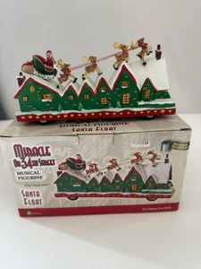 Vintage Musical Miracle On 34th Street Santa Schlitten Rentier Float Figur WEIHNACHTEN - Bild 1 von 21