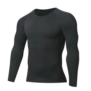 Compression Shirt Long sleeve Gym Sportshirt Basic Tops Herren T Shirt - Bild 1 von 1