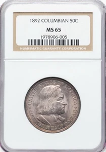 1892 Chicago Columbian Expo Silver Half Dollar-NGC MS 65-Pleasant Toning - Picture 1 of 2