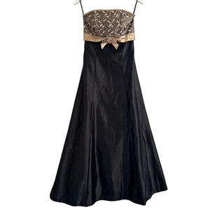 Jessica McClintock Trägerloses Kleid Dress Schwarz Gold Damen XS Formell - Bild 1 von 16