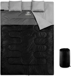 Doppelschlafsack für Erwachsene mit 2 Kissen - Queen Size XL wasserdicht/warm ca - Bild 1 von 12