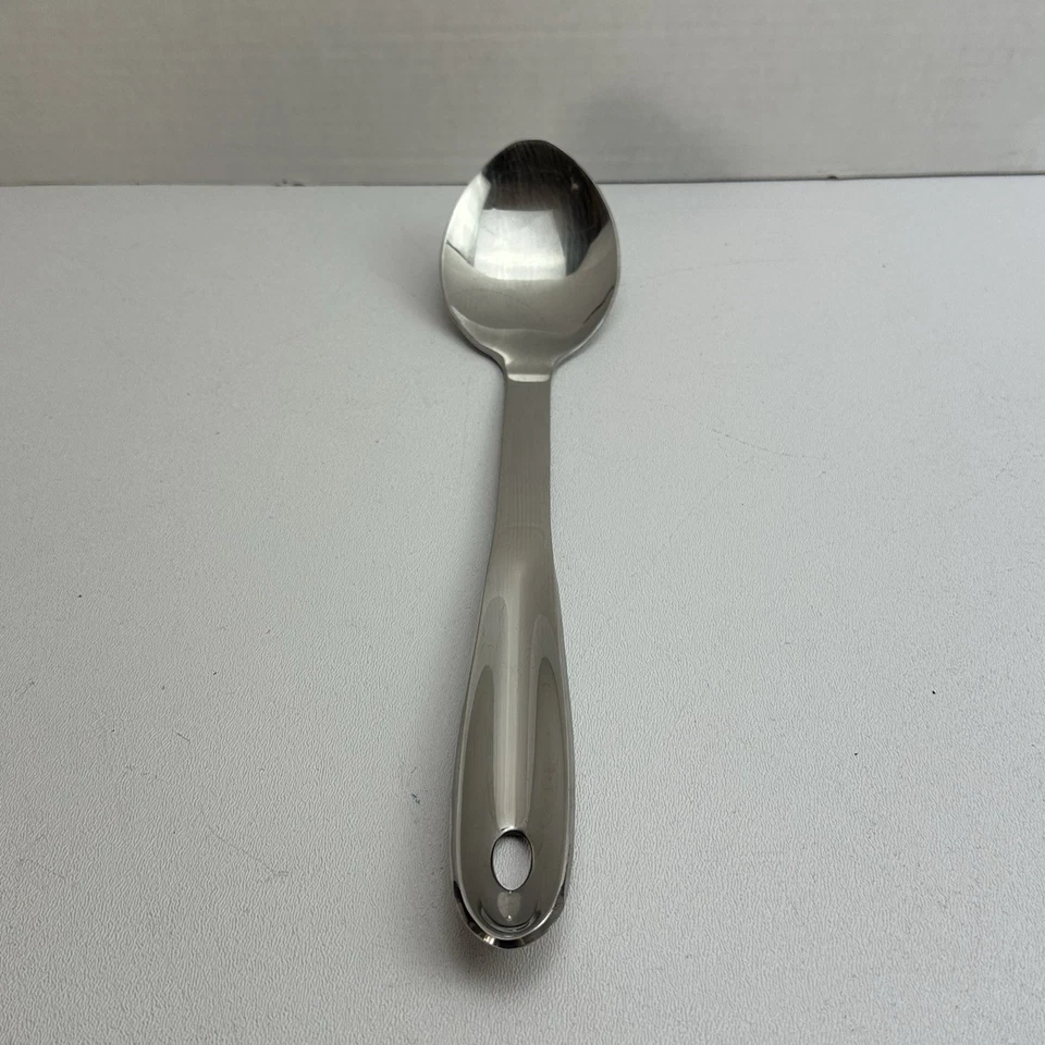 "Cuchara para servir sólida profesional de acero inoxidable totalmente revestida 13""" Foto 1 de 4