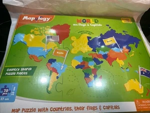 Imagimake Mapology World with Flags & Capitals Fun Educational Jigsaw Puzzle NEW - Picture 1 of 4