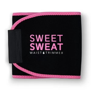 Sweet Sweat Waist Trimmer Band (Women & Men) - Trainer Belt - Black Pink Size S - Picture 1 of 7