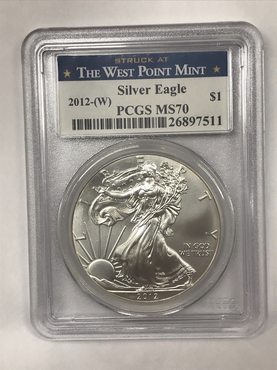 American Eagle MS 70 Graded 2012 Silver Bullion Coins for