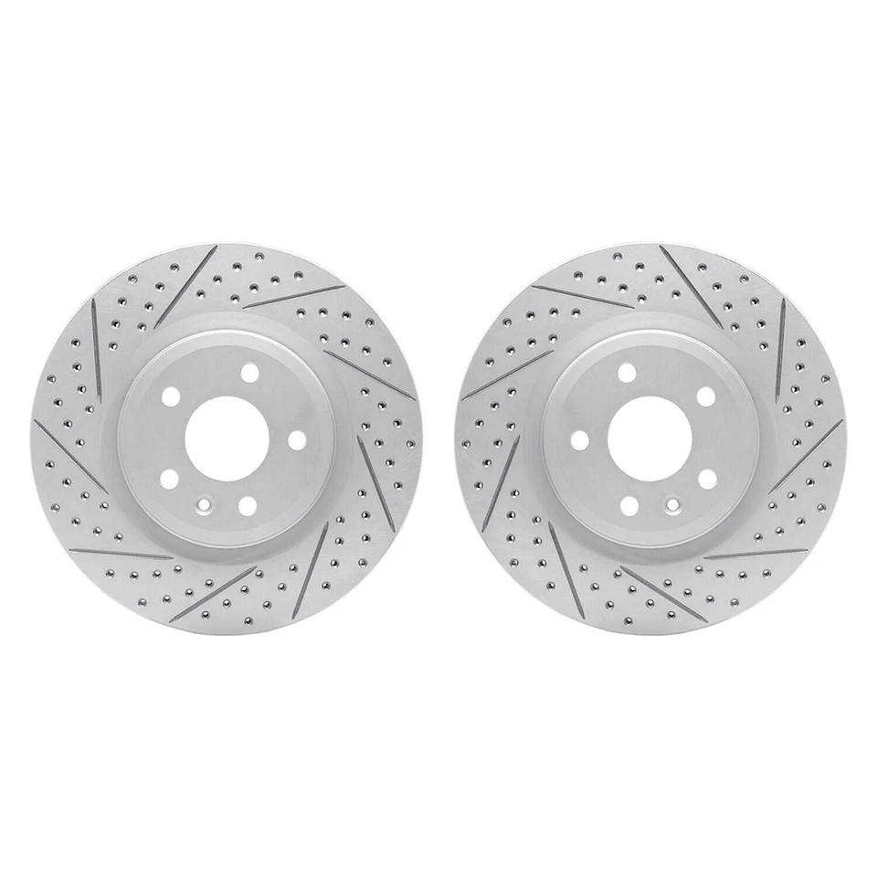 For Ford Explorer 11-19 R1 Concepts Drilled & Slotted Front Brake Rotor Set - Изображение 1 из 3