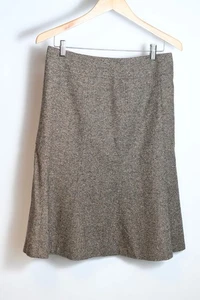 Falda Talbots Vintage Y2K Talla 6 Tweed Mezcla Lana Forrada Carrera Preppy Marrón - Imagen 1 de 7