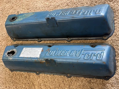 Ford Mercury T-Bird Truck 429 460 70 cubiertas de válvula Power by Ford acero original Foto 1 de 3