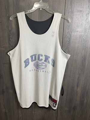 VTG 90s Milwaukee Bucks Puma NBA Authentic Practice Jersey Reversible Sz XL - Image 1 of 4