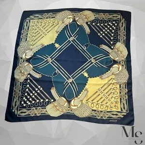 BASLER dreifarbiger königlicher Uniformdruck Schal Seide SQR 34,5" Ex-ZUSTAND - Bild 1 von 8