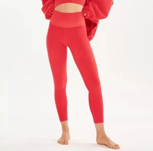 FREE PEOPLE Good Karma Leggings In Red NEW XS/Small High Waist - Picture 1 of 9