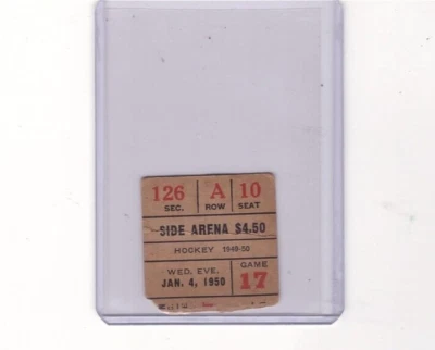 1949-50 DETROIT REDWINGS @ NY RANGERS NHL HOCKEY TICKET STUB GORDIE HOWE ASSIST - Image 1 of 3