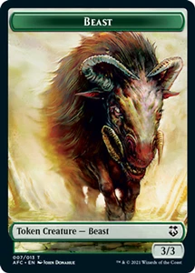 Beast 3/3 - AFC - Playset of 4 Tokens - MTG - Picture 1 of 1