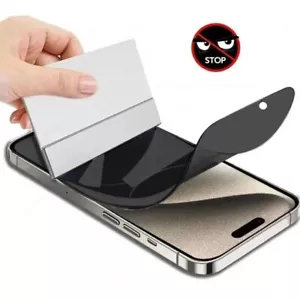 Film Protection Écran ANTI-ESPION Hydrogel iPhone 16 15 14 13 12 11 X SE Pro Max - Imagen 1 de 15