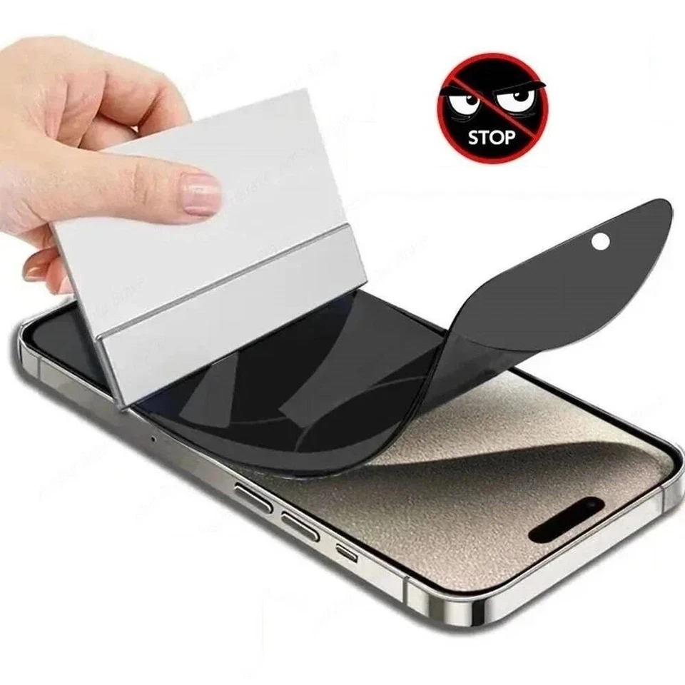 Film Protection Écran ANTI-ESPION Hydrogel iPhone 17 16 15 14 13 12 11 X Pro Max - Photo 1/4