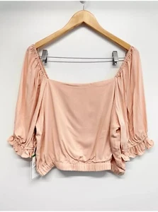 1. State Plus Size Square Neck Puff Sleeve Size 2X Cropped Top Spanish Villa NWT - Picture 1 of 10