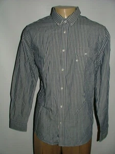 NEW WT FIVE FOUR CASUAL SHIRT SIZE XL COTTON WHITE BLUE STRIPED #140 - Picture 1 of 6