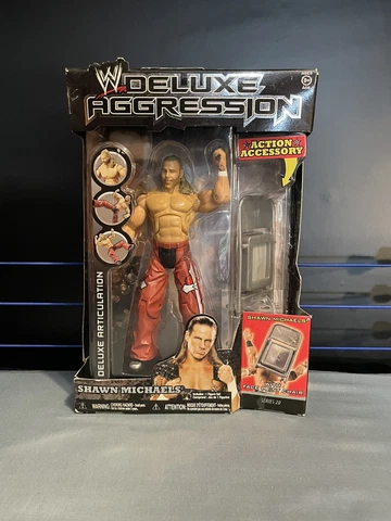 WWE Jakks Deluxe Aggression 20 Shawn Michaels Action Figure W/ Face Print Chair Cover