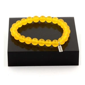 Bracelet Perles Agate jaune 8 mm. Fabriqué en France. - Imagen 1 de 6