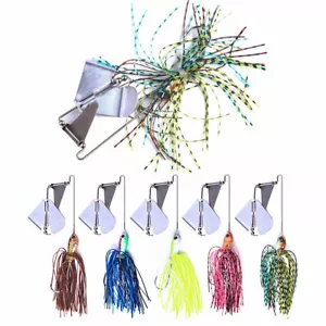 5PCS/Set 16g Spinnerbait Blade Bait Rubber Skirt Buzzbait Fishing Lures Tackle - Picture 1 of 9