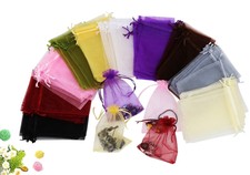 100 Pieces Organza Wedding Party Jewelry Gift Candy Sheer Bags 5X7 Drawstring
