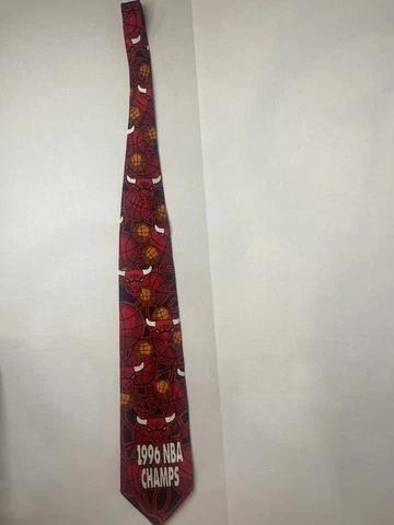 Win Lose Or Tie Limited Edition Chicago Bulls 1996 NBA Champions Necktie Silk Cover