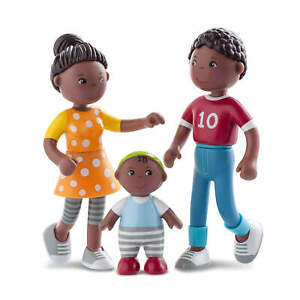 HABA Little Friends Family Time - Mom, Dad and Baby Dollhouse Toy Figures