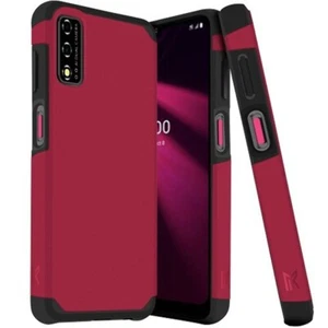 Heavy Duty Tough Shockproof Hybrid Case HOT PINK For REVVL V 2021 4G (V Version) - Picture 1 of 3