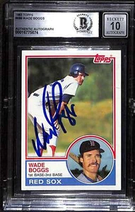 1983 Topps 498 Wade Boggs HOF RC BGS Auto 10 Autographed BAS Authentic C88620 - Picture 1 of 2
