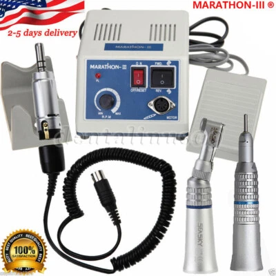 Dental Lab Marathon-III Electric Micromotor +Contra Angle Straight Handpiece SA