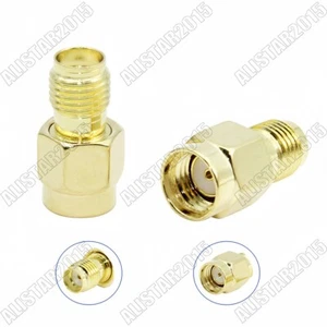 5x RP-SMA Male Plug to SMA Female Jack Straight RF Coaxial Adapter Connector - Picture 1 of 5