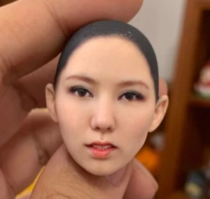 1/6 1/12 Asian Red Lip Beauty Head Sculpt Carved Model For 12'' Figure Body - Picture 1 of 4