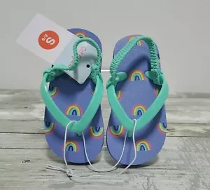 Infradito Cat & Jack - blu Adrian Rainbow - sandali bambino - scarpa taglia S 5/6 - Foto 1 di 12