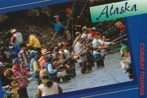 Foto postal de ""Pesca de combate"" de Alaska de Grant Klotz sin usar - Imagen 1 de 1